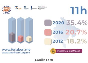 Crna Gora: Do 11 sati izašlo 35,4 % birača
