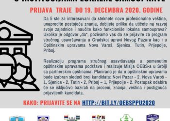 Misija OEBS-a u Srbiji, u saradnji sa jedinicama lokalnih samouprava na jugozapadu Srbije, objavljuje konkurs za program profesionalnog usavršavanja u institucijama lokalnih samouprava za mlade iz jugozapadne Srbije.