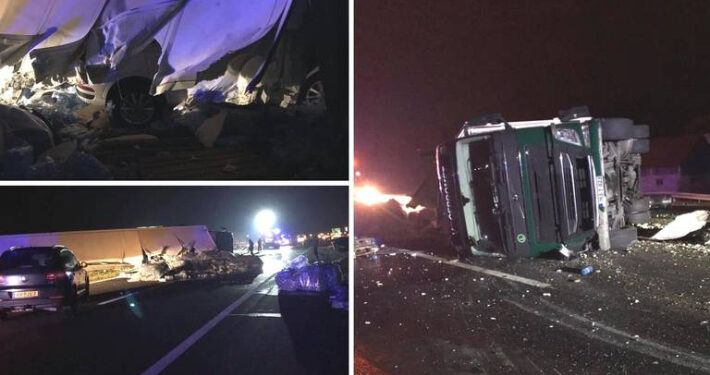 TEŠKA NESREĆA U HRVATSKOJ Prevrnuo se kamion iz Srbije, četvoro mrtvih!