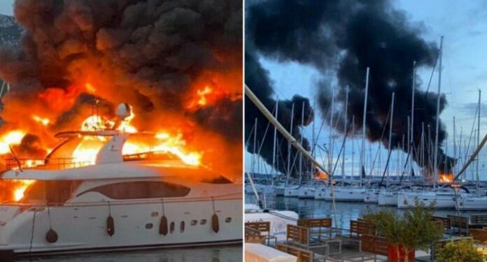 (VIDEO) Vatrena stihija progutala pet skupih jahti