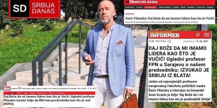 Nakon Zukorlića, Radončića i Hadžifejzovića, Vučićevim ulizicama priključio se i Šaćir Filandra