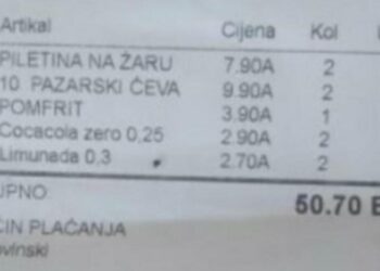 10 ĆEVAPA, 2 SOKIĆA, PORCIJU PILETINE I POMFRITA PLATIO 50 EURA U ULCINJU
