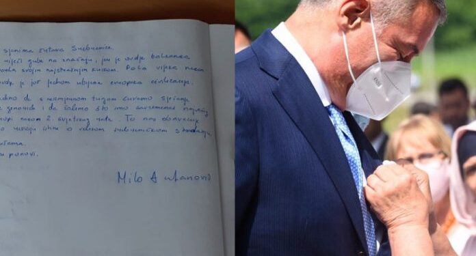 MILO ĐUKANOVIĆ UPISAO SE U KNJIGU ŽALOSTI: DA SE NIKADA NE PONOVI