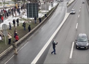 (VIDEO) Trenutak današnje blokade saobraćaja u Beogradu