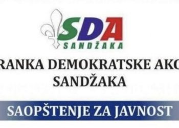 SDA SANDŽAKA: SAOPŠTENJE ZA JAVNOST