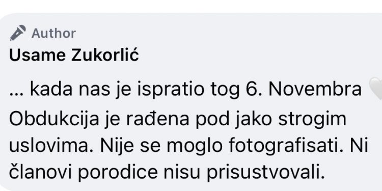 Usame priznao! Fotografija koju sam objavio napravljena 6. novembra