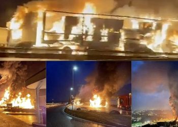 (FOTO) Kamiondžije pile alkohol pa se potukle: Nakon obračuna zapaljeno čak 6 kamiona