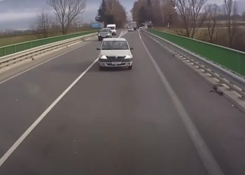 (VIDEO) Direktan sudar Dacie i kamiona, snimljen iz kabine