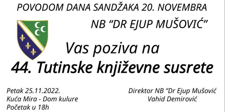 (VIDEO) Tutinski književni susreti u petak 25.novembra KUĆA MIRA U 18h