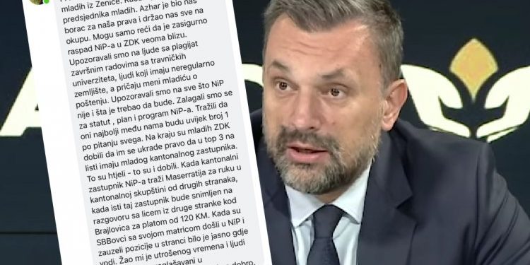 HAOS U NiP-u: Predsjednik mladih NiP Zenica iznio teške optužbe na račun stranačkih kolega i napustio stranku!