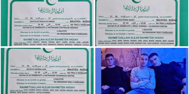 ROŽAJE: SUTRA DŽENAZA I UKOP ZA TRAGIČNO STRADALE MLADIĆE