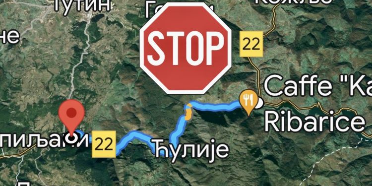 Obustava saobraćaja na dionici Ribariće – Mehov krš