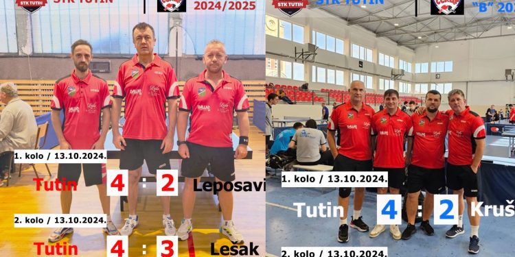 Stonoteniski klub TUTIN briljira na početku sezone