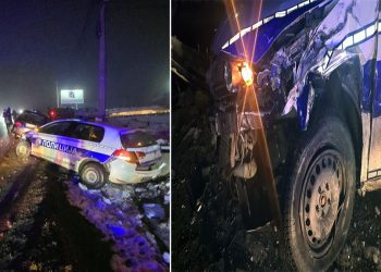 Pijani policajac sa policijskim automobilom se zakucao u vozilo s porodicom, četvoro povrijeđenih