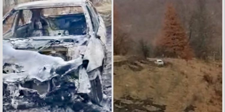 /VIDEO/ Sandžak: Izgorjelo vozilo Rudnika uglja