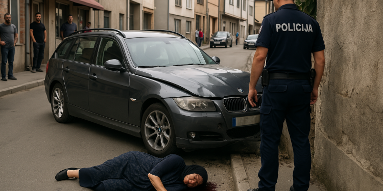 Teška nesreća u Novom Pazaru: BMW pokosio ženu na trotoaru, vozač pobjegao s lica mjesta