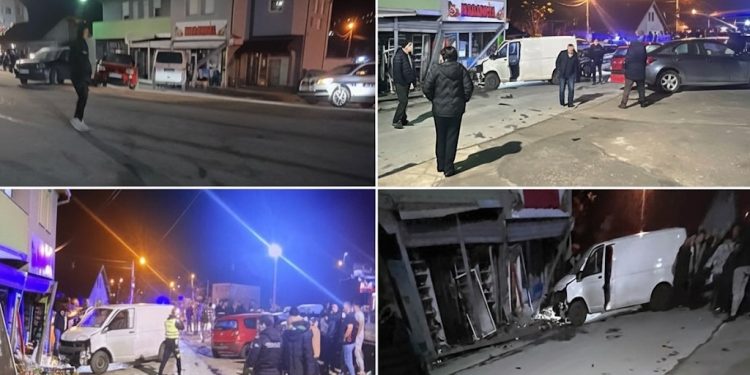 /VIDEO/ Dramatična potjera u Novom Pazaru: Kombi se zabio u lokal „Narandža“ nakon bjegstva od policije