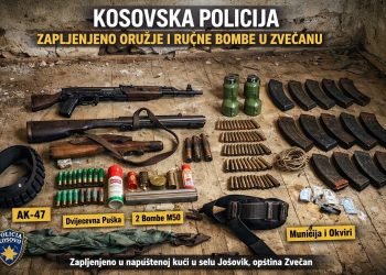 Kosovska policija zaplijenila oružje i ručne bombe u napuštenoj kući u Zvečanu