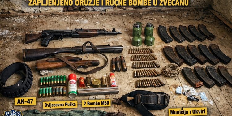 Kosovska policija zaplijenila oružje i ručne bombe u napuštenoj kući u Zvečanu