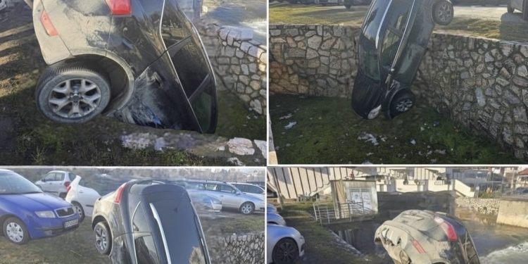 /VIDEO/ Automobil sletio u korito rijeke Raške kod hotela Vrbak, oštećena i Škoda