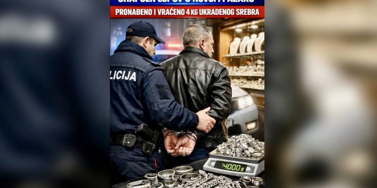 Uhapšen lopov u Novom Pazaru: Pronađeno i vraćeno četiri kilograma ukradenog srebra