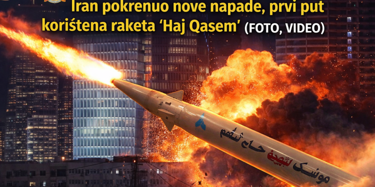/VIDEO/ GORI NEBO IZNAD TEL AVIVA: Iran pokrenuo nove napade, prvi put korištena raketa “Haj Qasem”