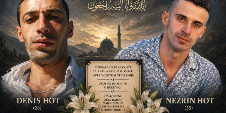 SRCE DA PUKNE: Rožaje se oprašta od ubijene braće Denisa i Nezrina Hota