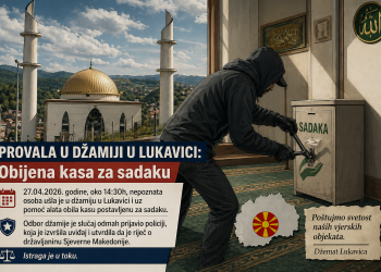 /VIDEO/ PROVALA U DŽAMIJI U LUKAVICI: Nepoznata osoba obila kasu za sadaku