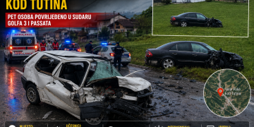 Teška saobraćajna nesreća kod Tutina: Pet osoba povrijeđeno u sudaru dva vozila