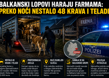 Balkanski lopovi haraju farmama: Preko noći nestalo 48 krava i teladi