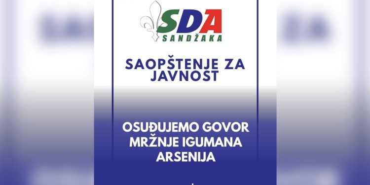 SDA Sandžaka osudila govor mržnje igumana Arsenija: “Očuvanje mira i suživota mora biti prioritet”