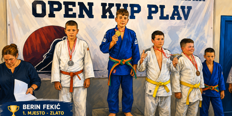 Berin Fekić zablistao na međunarodnom džudo turniru „Plav Open“ – zlato i priznanje za najboljeg takmičara
