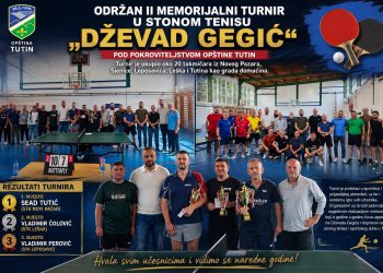 Održan II Memorijalni turnir u stonom tenisu „Dževad Gegić“ u Tutinu