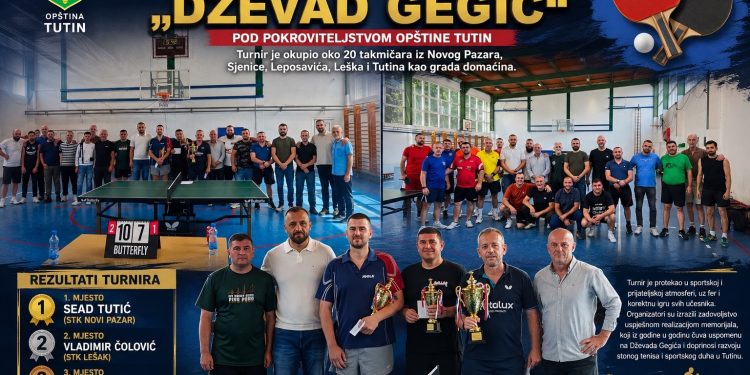 Održan II Memorijalni turnir u stonom tenisu „Dževad Gegić“ u Tutinu