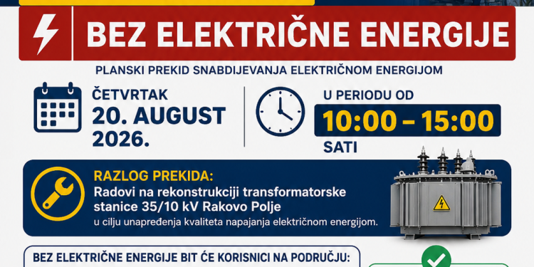 Tutin u četvrtak bez električne energije: Više naselja bez napajanja od 10 do 15 sati