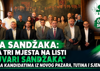 SDA Sandžaka: Prva tri mjesta na listi „Čuvari Sandžaka“ pripala kandidatima iz Novog Pazara, Tutina i Sjenice