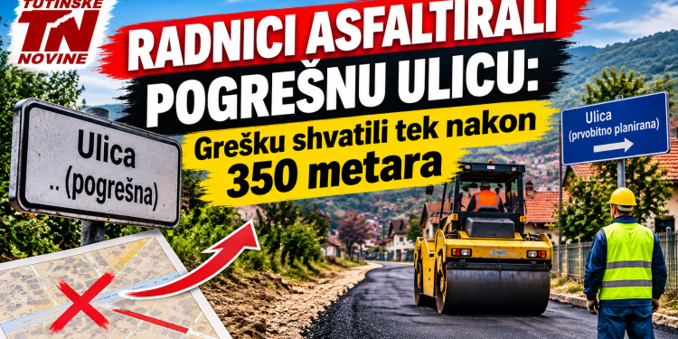 Radnici asfaltirali pogrešnu ulicu: Grešku shvatili tek nakon 350 metara