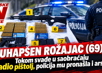 Uhapšen Rožajac (69): Tokom svađe u saobraćaju izvadio pištolj, policija mu pronašla i arsenal