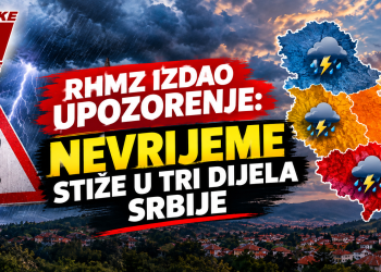 RHMZ izdao upozorenje: Nevrijeme stiže u tri dijela Srbije