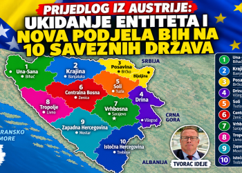 Prijedlog iz Austrije: Ukidanje entiteta i nova podjela BiH na 10 saveznih država
