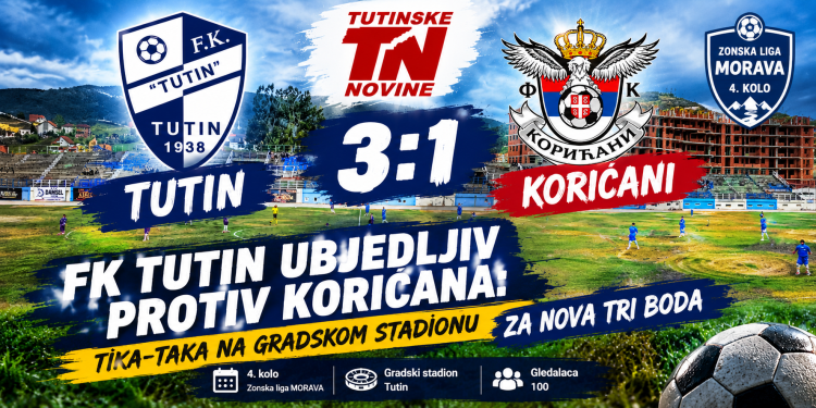 FK Tutin ubjedljiv protiv Korićana: Tika-taka na Gradskom stadionu za nova tri boda