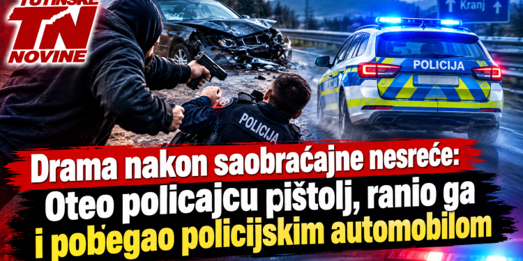 Drama nakon saobraćajne nesreće: Oteo policajcu pištolj, ranio ga i pobjegao policijskim automobilom