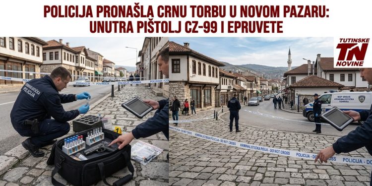 POLICIJA PRONAŠLA CRNU TORBU U NOVOM PAZARU: Unutra pištolj CZ-99 i epruvete